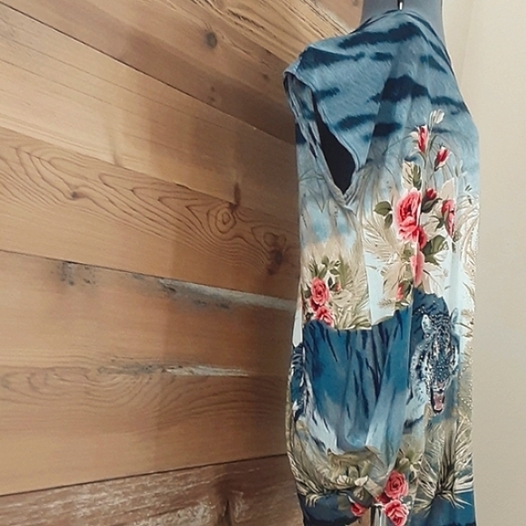 SOLD Lovely draped TIGER OUNISA tunic drop shoulder ruched sides XL/XXL LkNew - Picture 7 of 9